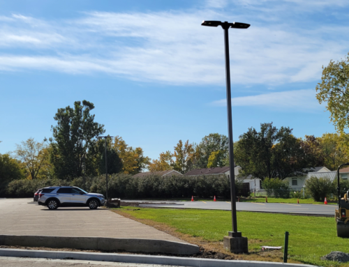 A Bright Solution to Angled Poles at a Racquet Club Parking Lot